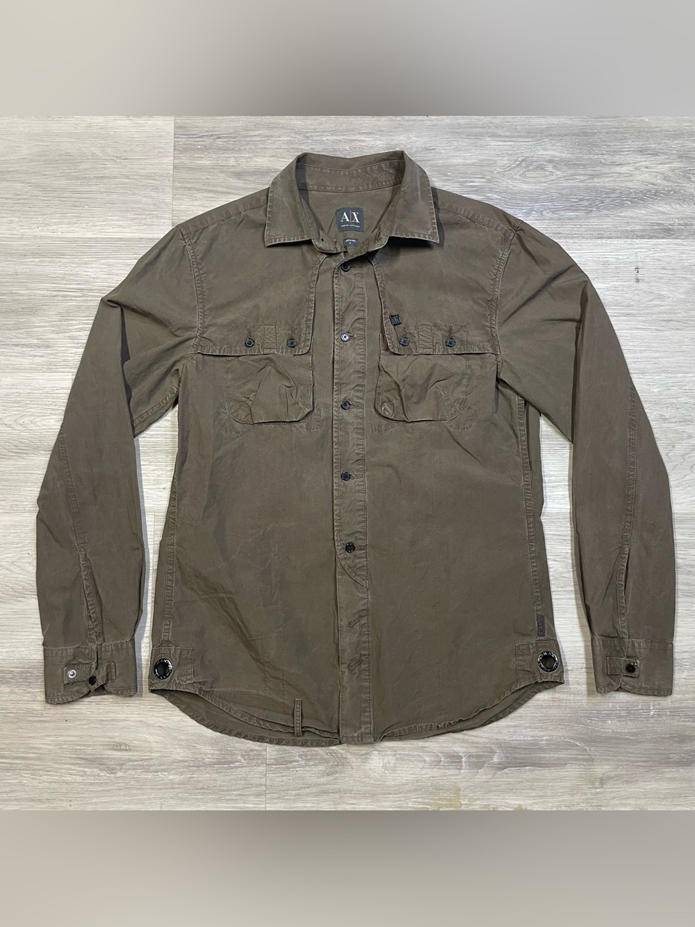 Armani Exchange Olive Green Casual Button Shirt